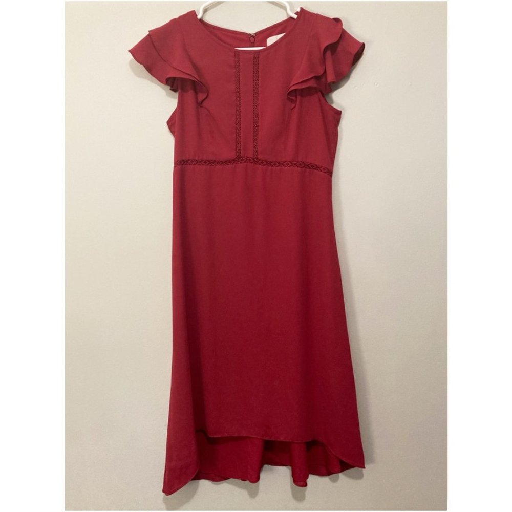 LOFT | Pink Eyelet Lace High/Low Dress